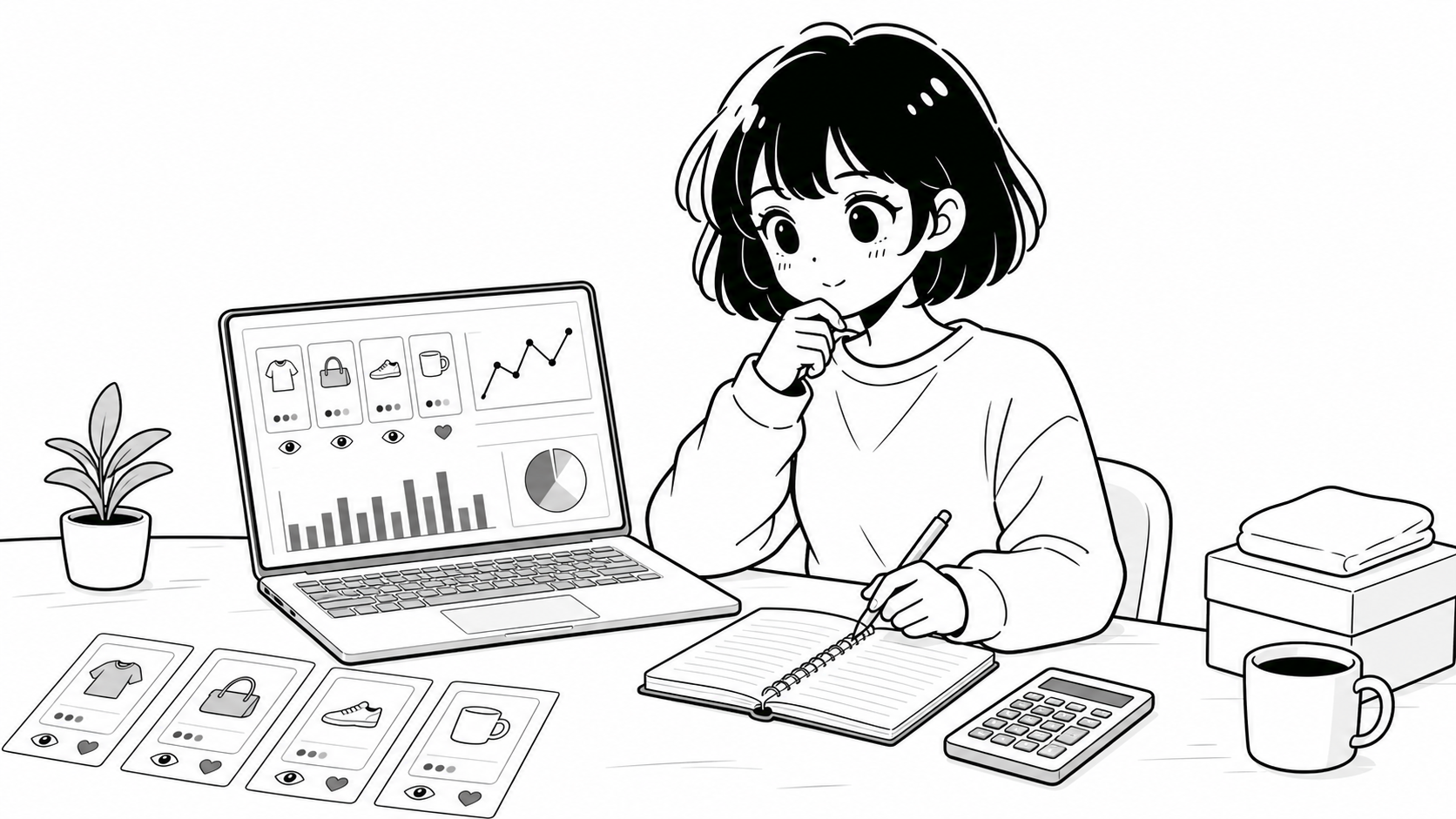 メルカリ商品の反応を分析するねこのてのマスコット