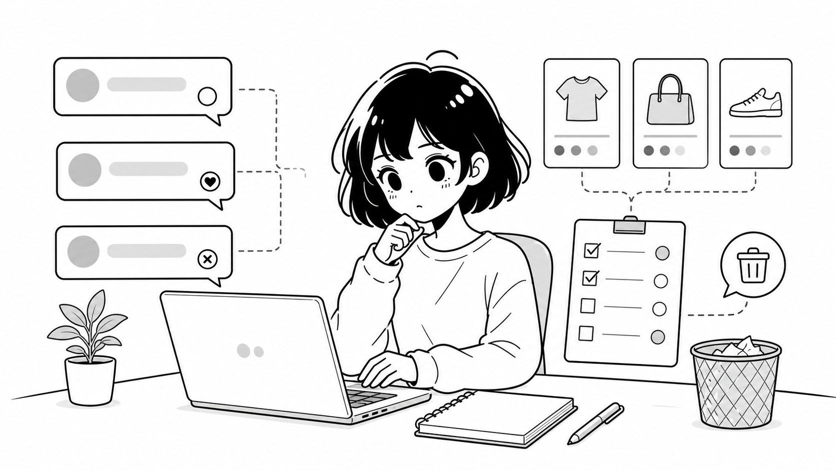 メルカリのコメント対応を整理するねこのてのマスコット