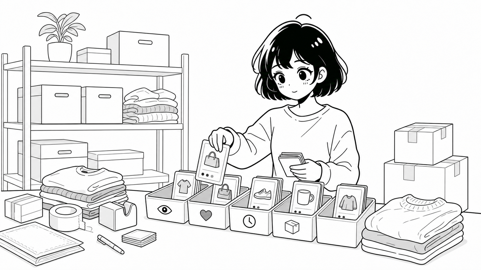 メルカリの商品管理を行うねこのてのマスコット