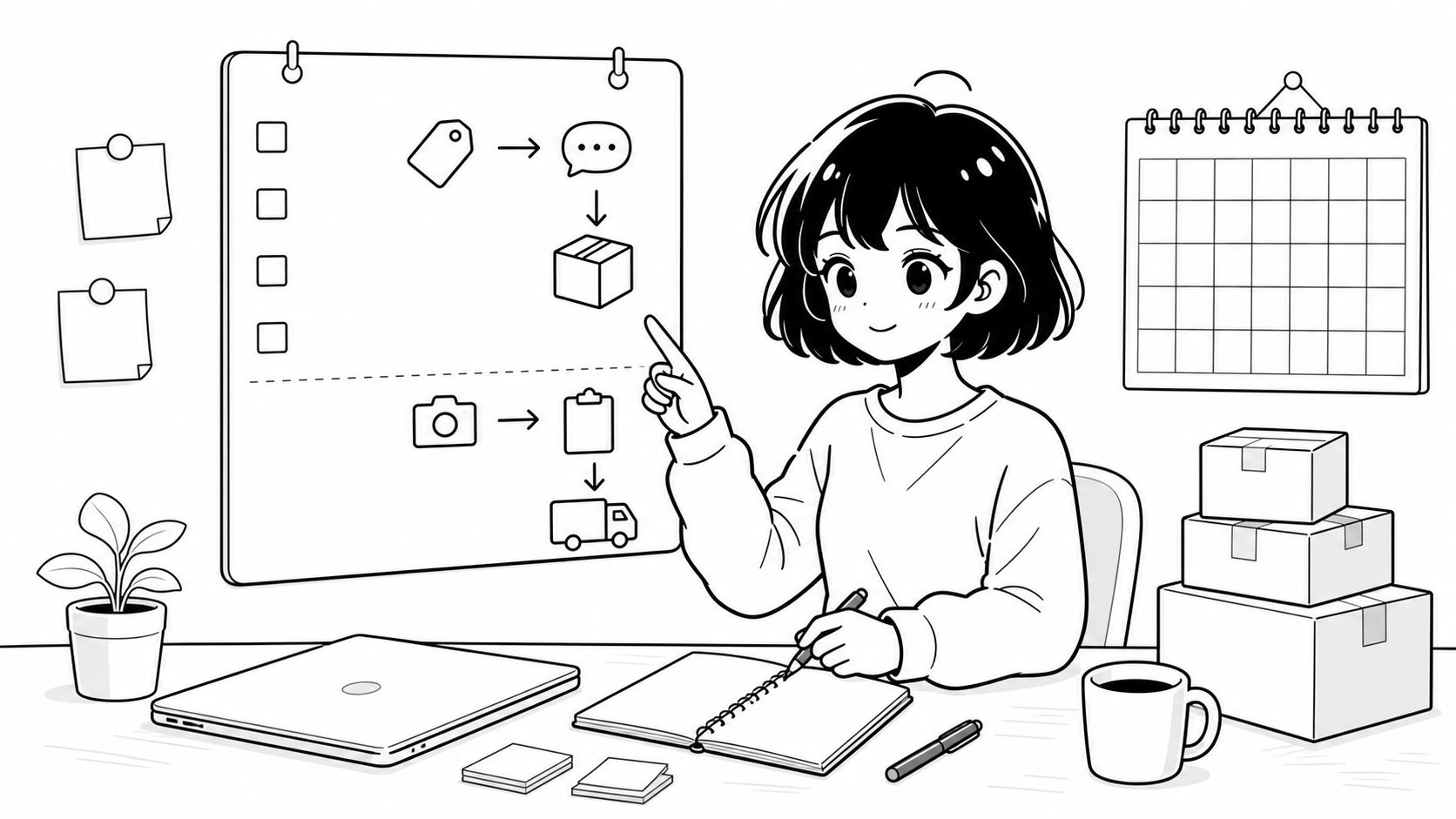 メルカリ販売の運用ルールを考えるねこのてのマスコット