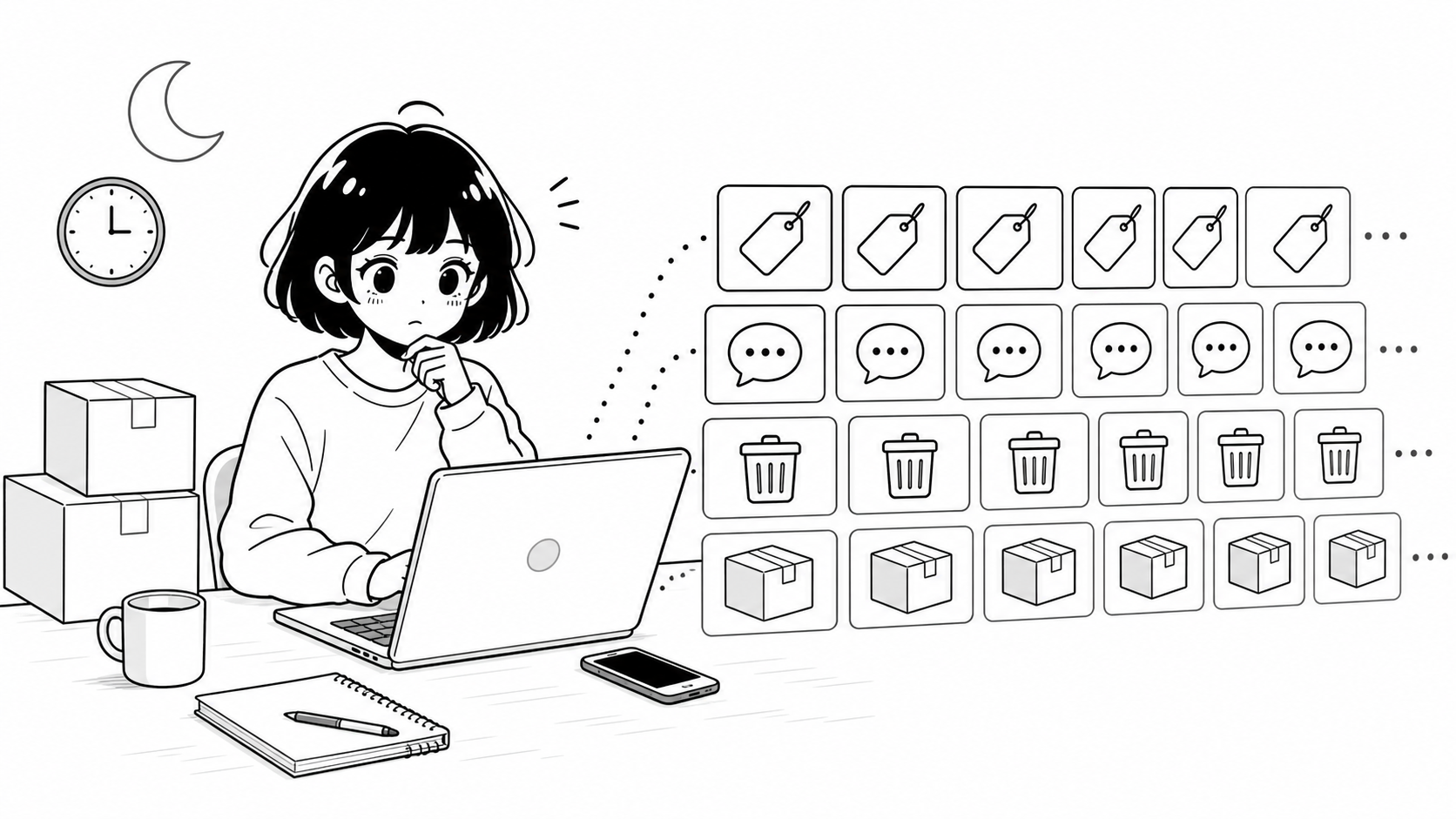 繰り返し発生するメルカリ作業を見直すねこのてのマスコット