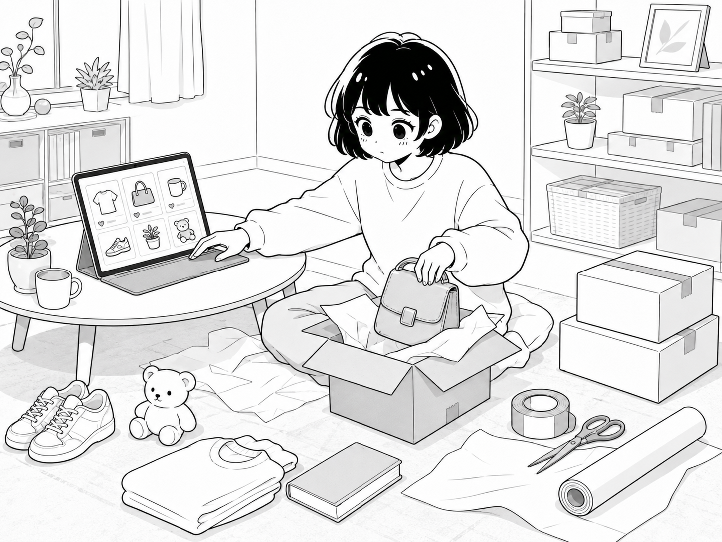 メルカリでいいねが増えている商品を確認する出品者のイメージ