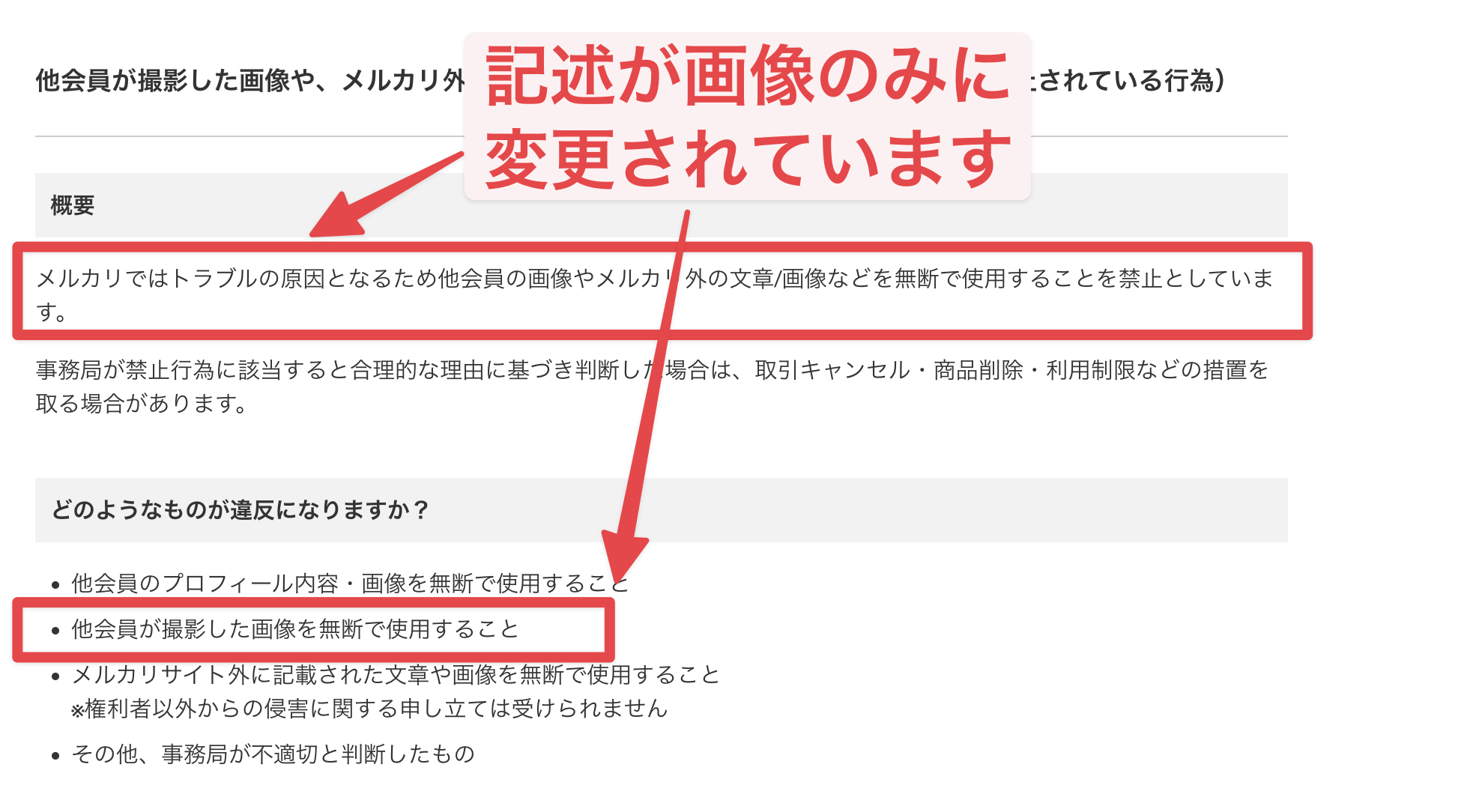 他人の商品説明のコピペは規約違反ではなかったのか？